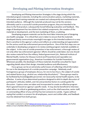 Image for Developing a Law Enforcement Suicide Prevention Campaign Using Public Health Principles: Developing and Piloting Intervention Strategies